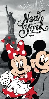 Jerry Fabrics Mickey a Minnie v New Yorku froté osuška 70 x 140 cm