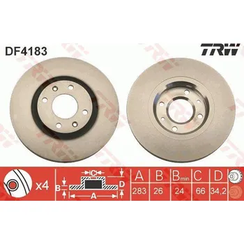 Brzdový kotouč TRW DF4183