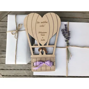Dárková krabička Krabička na peníze - Balón pro zamilované