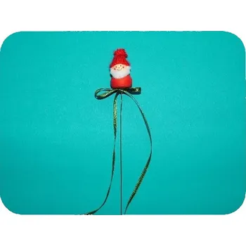 Vánoční dekorace Santa na drátku 4cm