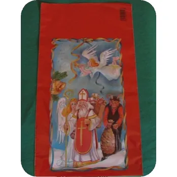 Vánoční dekorace Sáček PP červený(Mikul.,čert)180x400mm ,bal.100ks