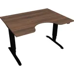Elektricky výškově stavitelný stůl Hobis Motion Ergo - 3 segmentový, standardní ovladač Šířka: 120 cm, Barva desky: ořech, Barva kovu: černá RAL 9005 Šířka 120-180 cm / 27 barevných variant