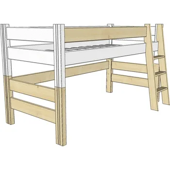 Gazel Sendy zvyšující díl 60 cm a schůdky smrk bílá