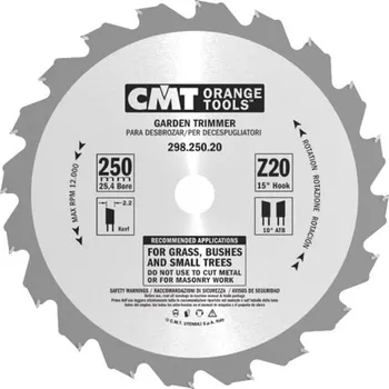 CMT Nůž křovinořezu - D250x2,2 d20 Z20 HM