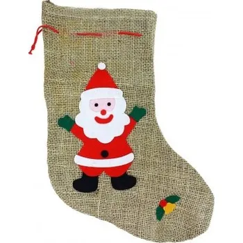 Karnevalový doplněk Punčocha mikulášská režná s dekorem