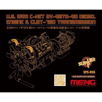 Plastikový model Meng 1/35 U.S. M911 C-HET 8V-92TA-90 Diesel Engine & CLBT-750 Transmission