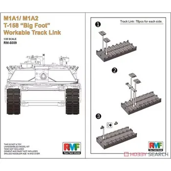 Plastikový model Ryefield model 1/35 M1A1/M1A2 T-158 "Big Foot" Workable Track Link