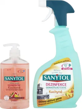 Čisticí prostředek do koupelny a kuchyně Sanytol Dezinfekce odmašťující čistič kuchyně 500 ml + tekuté mýdlo Grapefruit & Limetka 250 ml