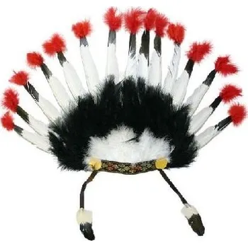 Karnevalový doplněk Čelenka s indiánskými péry - větší