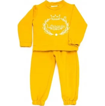 LATTANTE tepláková souprava nápis 80/86 cm - žlutá