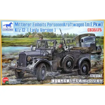 Plastikový model Bronco 1/35 Mittlerer Einheitspersonenkraftwagen Kfz.12 (Early Version)