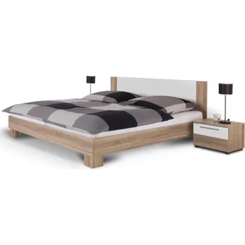 Ložnicová sestava Tempo Kondela Martina 180 x 200 cm s nočními stolky dub sonoma/bílá