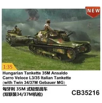 Plastikový model Bronco 1/35 Hungarian Tankette 35M Ansaldo Carro Veloce L3/35 Italian Tankette (with Twin 34/37MGebauer MG)