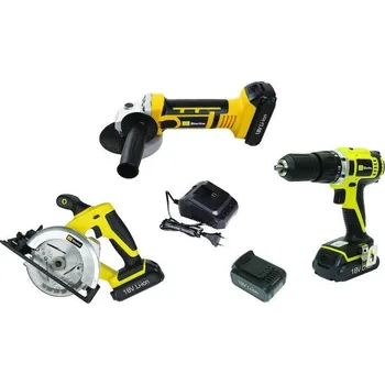 AKU SET-příklep. vrtačka,kotouč. pila,úhl. bruska