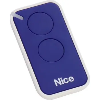 Dálkový ovladač vrat Nice Dálkový ovladač pohonu brány a vrat INTI-2B modrý, plovoucí kód, 2-kanálový 433 MHz