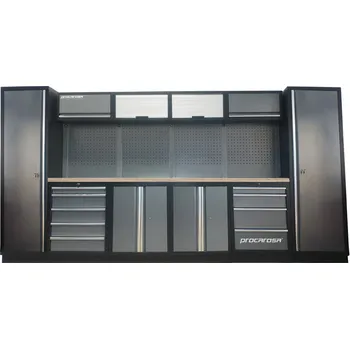 Procarosa® Sestava dílenského nábytku Procarosa PROFESSIONAL L-2 Pracovní deska: dřevěná