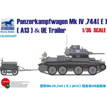 Plastikový model Bronco 1/35 Panzerkampfwagen Mk IV, 744(E) (A13) & UE Trailer