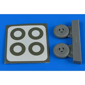 Plastikový model Aires 1/48 Spitfire Mk.IX wheels (3-spoke) & paint masks (Eduard)