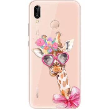 Pouzdro na mobilní telefon Silikonové pouzdro iSaprio - Huawei P20 Lite - Lady Giraffe (Odolný silikonový kryt, obal, pouzdro iSaprio - Huawei P20 Lite - Lady Giraffe - skvělá ochrana a pružnost, stylový UV potisk, lehkost, tiskne se v České republice)