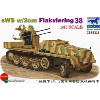 Plastikový model Bronco 1/35 sWS w/2 cm Flakvierling 38