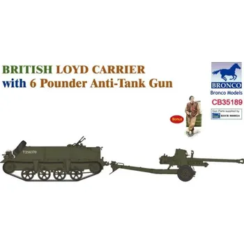 Plastikový model Bronco 1/35 British Loyd Carrier with 6 Pounder Anti-Tank Gun