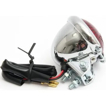 Osvětlení pro motocykl Highway Hawk H68-238 Koncové světlo Old School Led chrom - Chrom