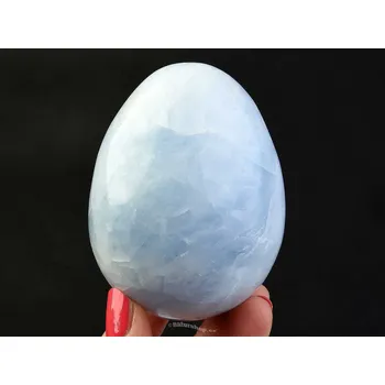 Přírodní kámen Kalcit modrý vejce 485g