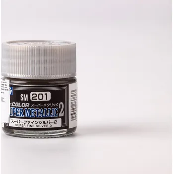 Modelářská barva Gunze Sangyo SM201 Mr. Color Super Metallic Colors II (10 ml) Super Fine Silver II
