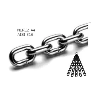 Železářství Řetěz nerezový krátký článek 10mm - cena za metr