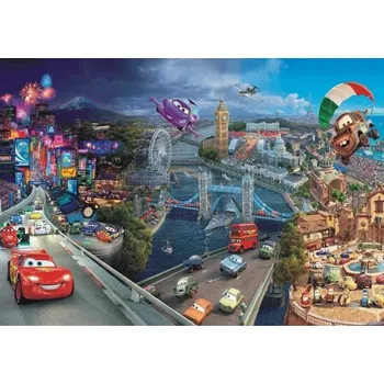 Fototapeta Fototapeta Cars FTDNXXL-5051 čtyřdílná/ Fototapety pro děti Disney (360 x 270 cm) AG Design