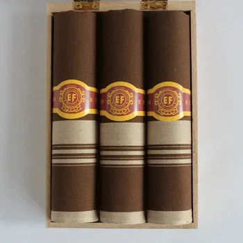 Látkový kapesník ETEX Luxusní pánské látkové kapesníky DOUTNÍKY - 3 kusy M58 tm hnědá s béžovou 42x42 cm