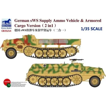 Plastikový model Bronco 1/35 German sWS Supply Ammo Vehicle & Armored Cargo Version (2 in 1)