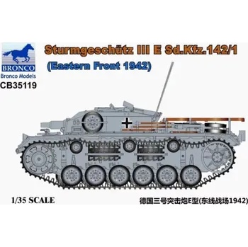 Plastikový model Bronco 1/35 Sturmgeschütz III Ausf E SdKfz 142/1 Eastern Front 1942