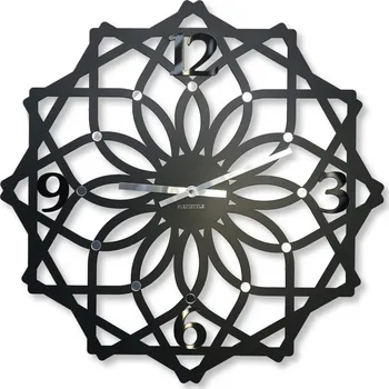 Hodiny Flexistyle Nástěnné hodiny kovové Sottile 50cm Černé