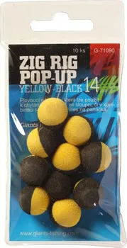 Umělá nástraha Giants Fishing Zig Rig Pop-Up 10 mm/10 ks žluté/černé