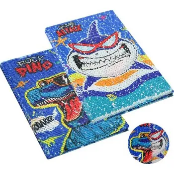 Zápisník JUNIOR Zápisník A5 Flitter - Žralok/Dinosaurus