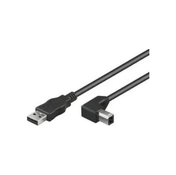 Datový kabel PremiumCord Kabel USB 2.0, A-B, 2m se zahnutým USB-B konektorem 90°