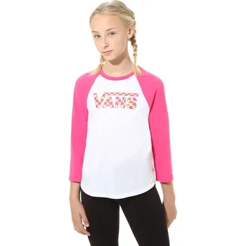 Dívčí tričko vans Dětské triko girls check my shine raglan fuchsia purple/white
