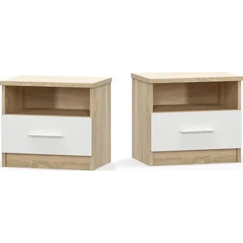 Noční stolek Casarredo Noční stolek 2 ks MARKOS dub sonoma/bílá