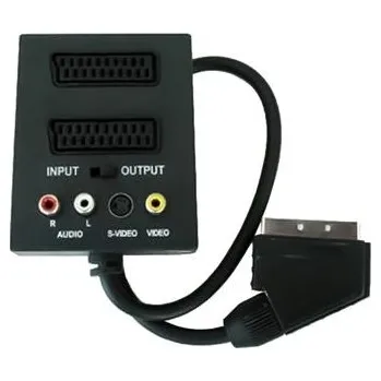 Video kabel PremiumCord Adapter SCART/M-2xSCART+3xCINCH+Switch IN/OUT