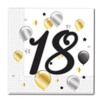 Papírový ubrousek MILESTONE ubrousky 18.narozeniny