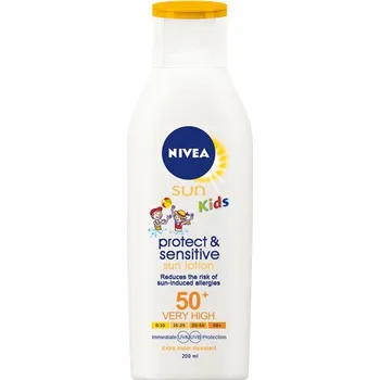 Přípravek na opalování Nivea Sun Kids (Protect & Sensitive) SPF50+ opalovací mléko 200 ml