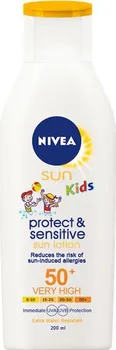 Přípravek na opalování Nivea Sun Kids (Protect & Sensitive) SPF50+ opalovací mléko 200 ml