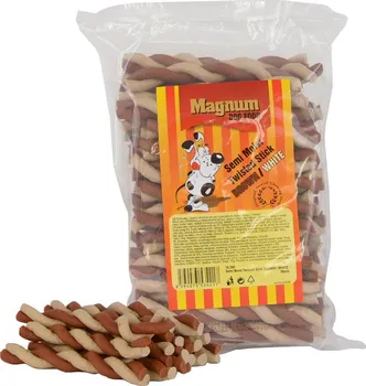 Pamlsek pro psa Magnum kroucená tyčka brown/white 12,5 cm 50 ks
