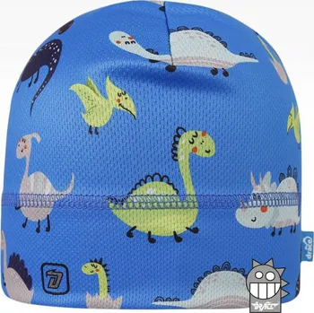 Čepice DRÁČE funkční čepice Bruno 052 modrá s dinosaury velikost čepic: 50-52cm (2-4 roky, RDX vel. 4)