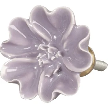 Věšák Clayre & Eef - Nábytková úchytka - květ fialové barvy