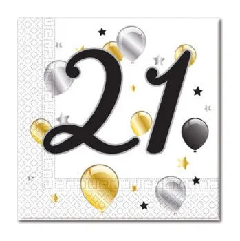 Papírový ubrousek MILESTONE ubrousky 21.narozeniny