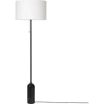 Stojací lampa Gubi Stojací lampa Gravity, black marble/white shade