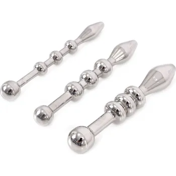 Klinik sex Kiotos Steel Urethral Trainer Kit 3 Solid Beads Penisplugs