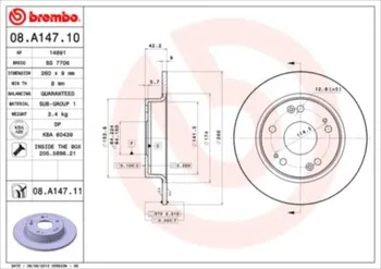 Brzdový kotouč Brembo 08A14711